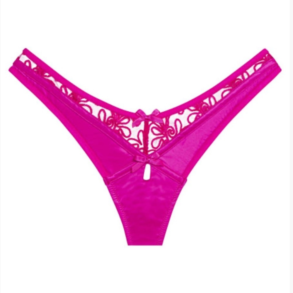 For Love and Lemons Soutache Thong Fuschia XXS